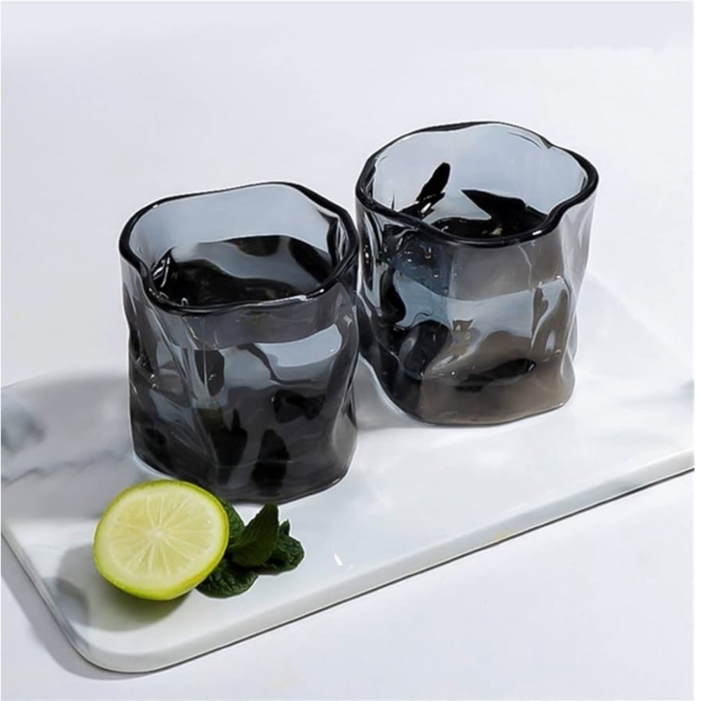 2 PCS Thick Twisted Creative Whisky Class Colorful Luxury living New 🔥 Gray